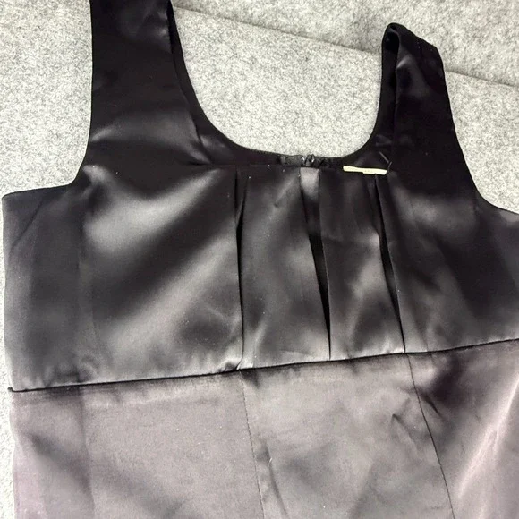 Favé Satin Little Black Dress Pleated Bust Details Size Small - Picture 4 of 6